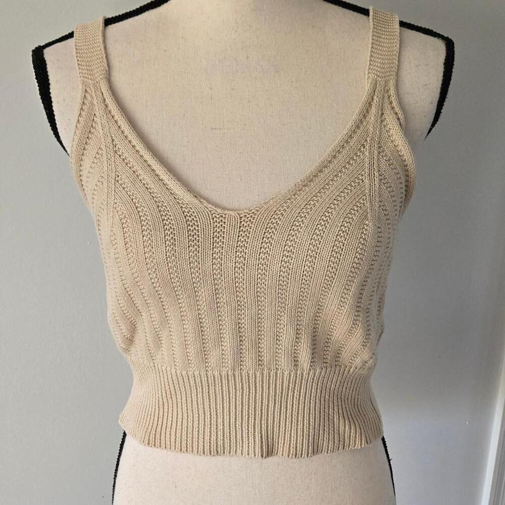 Streetwear Society Cream sleeveless sweater tank top XS